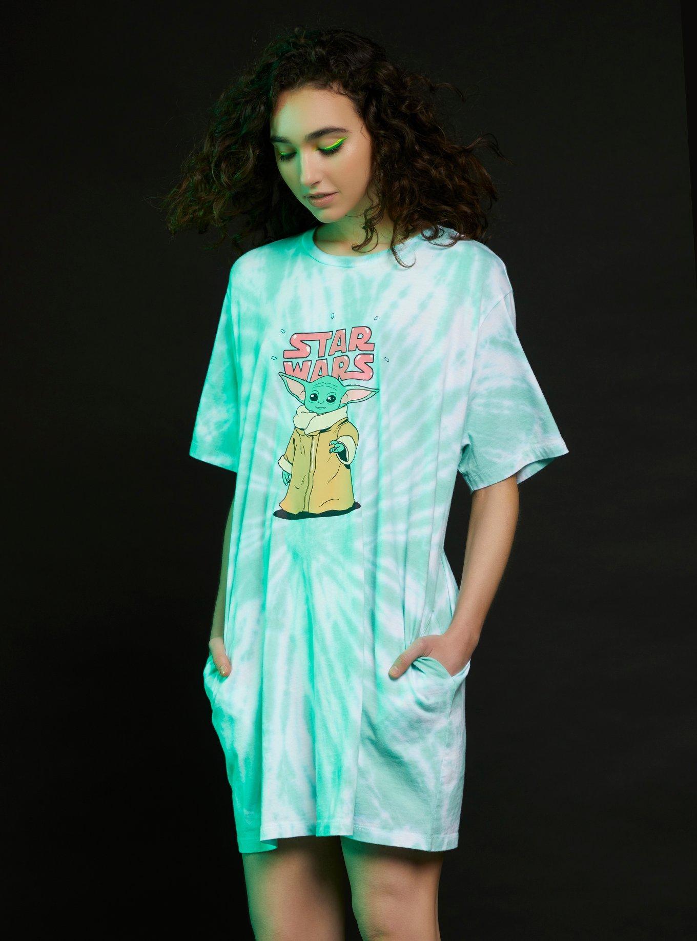 Her Universe Star Wars The Mandalorian The Child Tie-Dye T-Shirt Dress, MULTI, hi-res