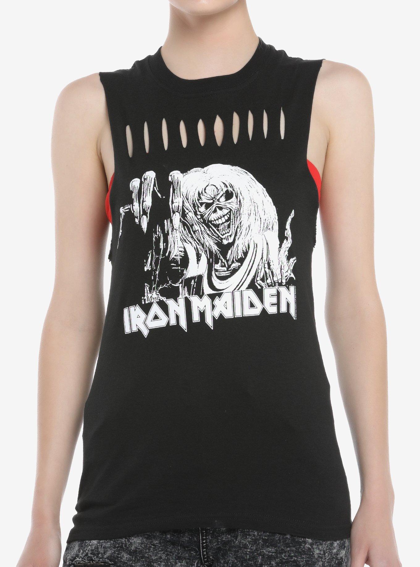 Iron Maiden Eddie Slash Girls Muscle Top, BLACK, hi-res