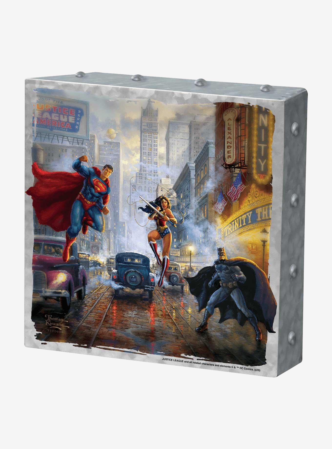 DC Comics Batman Superman Wonder Woman 10" x 10" Metal Box Art, , hi-res