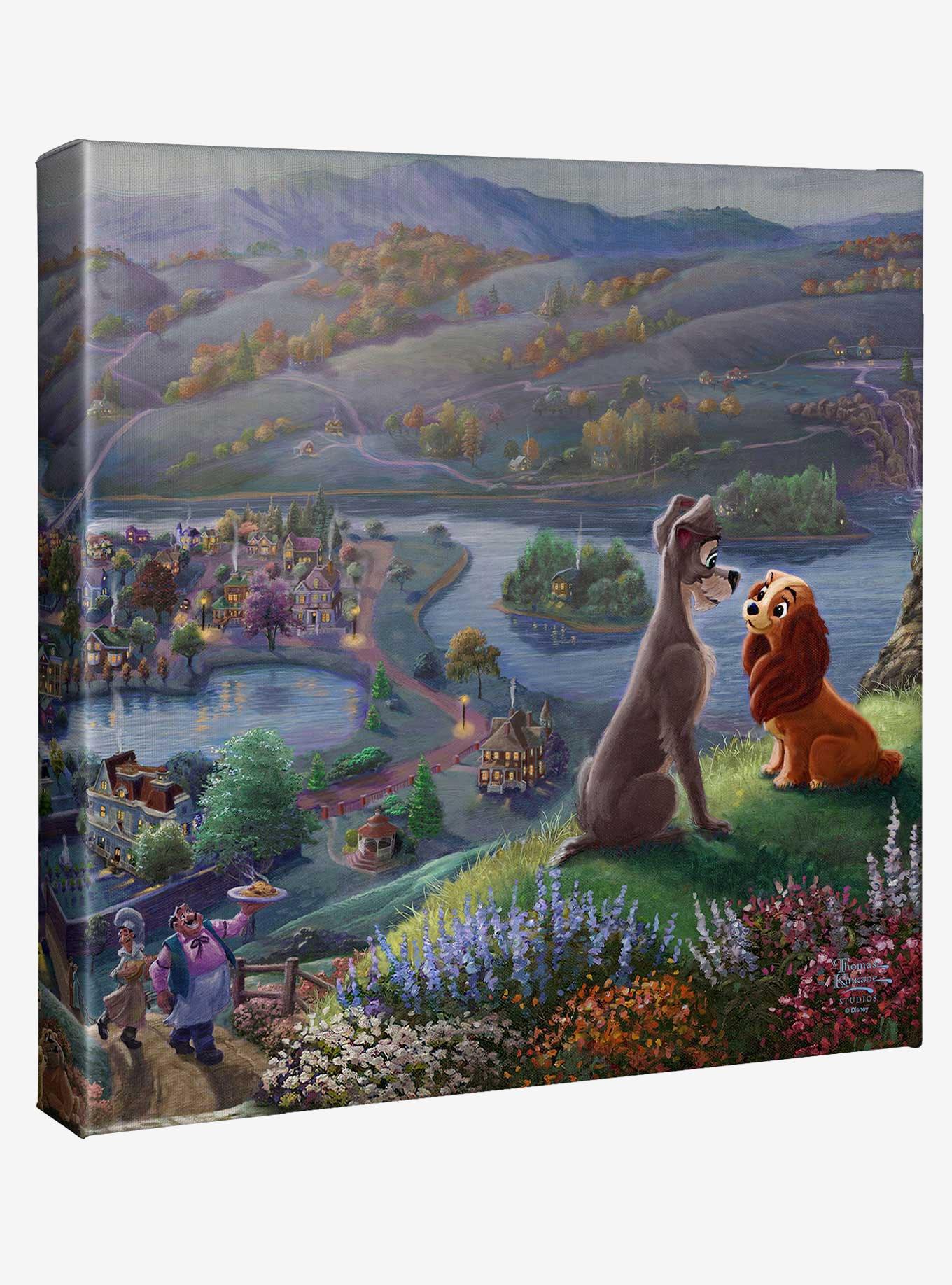 Disney Lady And The Tramp Falling In Love 14" x 14" Gallery Wrapped Canvas, , hi-res