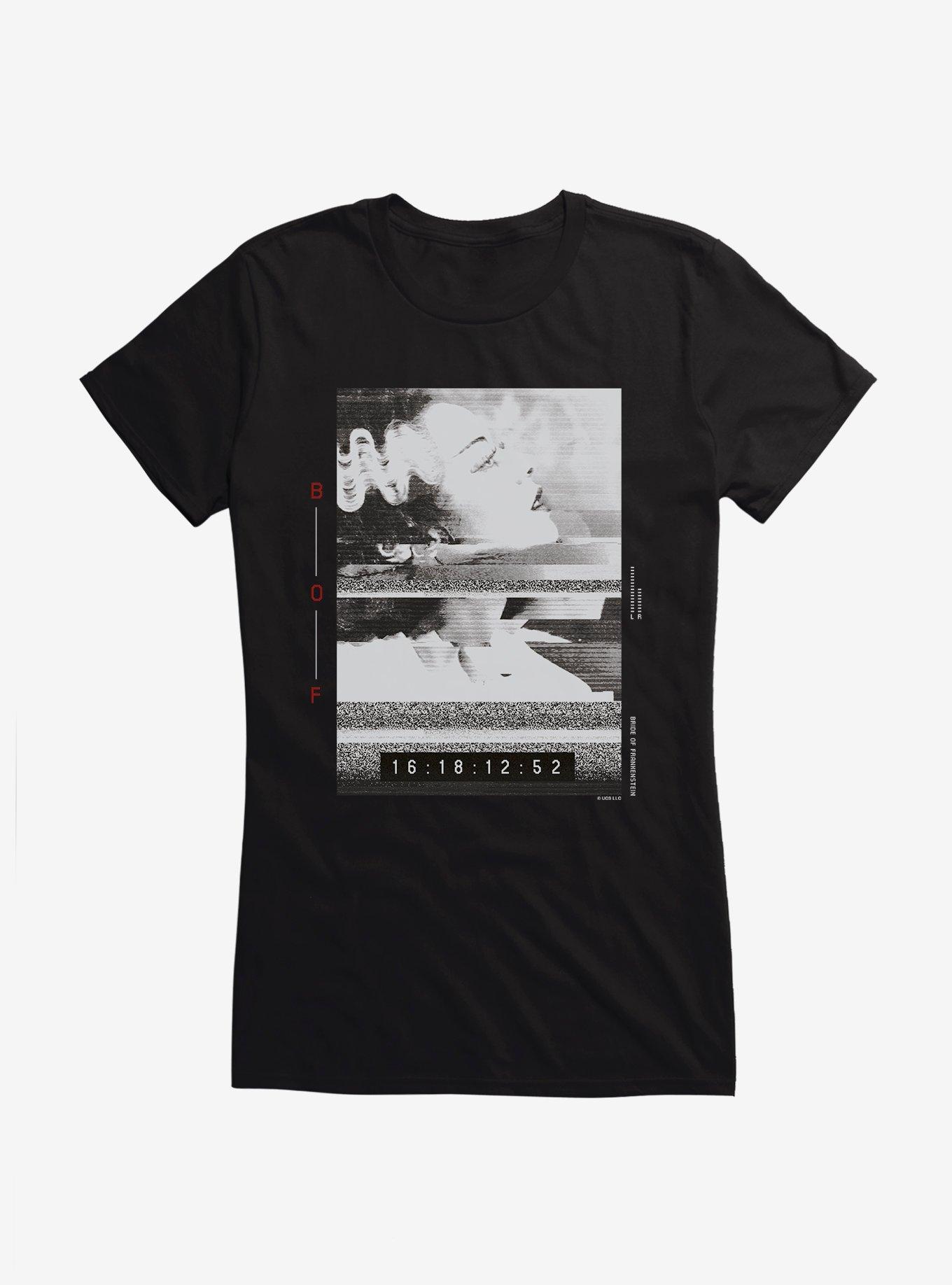 Universal Monsters Bride Of Frankenstein Screen Glitch Girls T-Shirt, , hi-res
