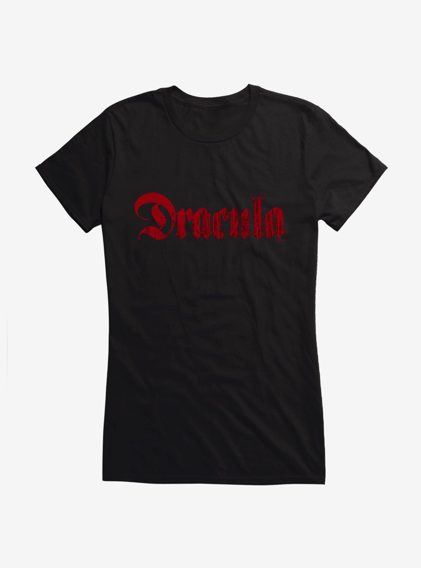 Universal Monsters Dracula Logo Script Girls T-Shirt