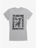 Universal Monsters The Wolf Man Tales Of The Beast Girls T-Shirt, HEATHER, hi-res