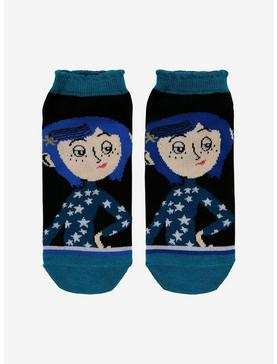 Coraline Blue No-Show Socks, , hi-res