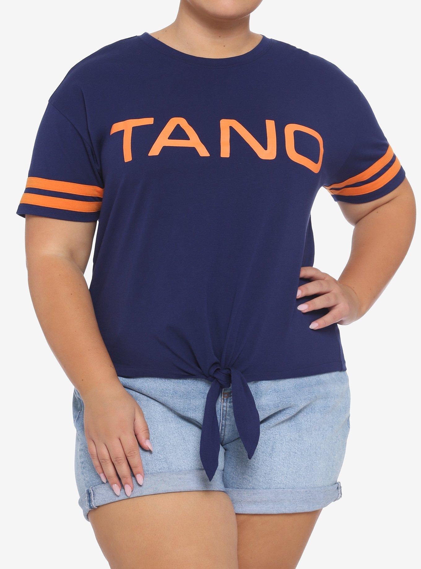 Her Universe Star Wars Ahsoka Tano Varsity Stripe Tie-Front T-Shirt Plus Size Her Universe Exclusive, MULTI, hi-res