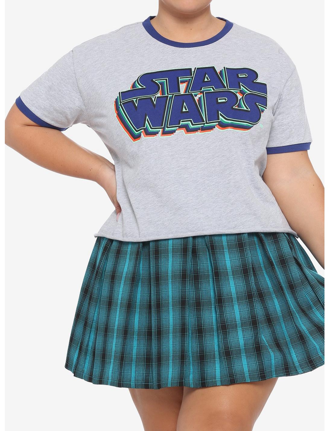Her Universe Star Wars Neon Logo Ringer T-Shirt Plus Size Her Universe Exclusive, MULTI, hi-res