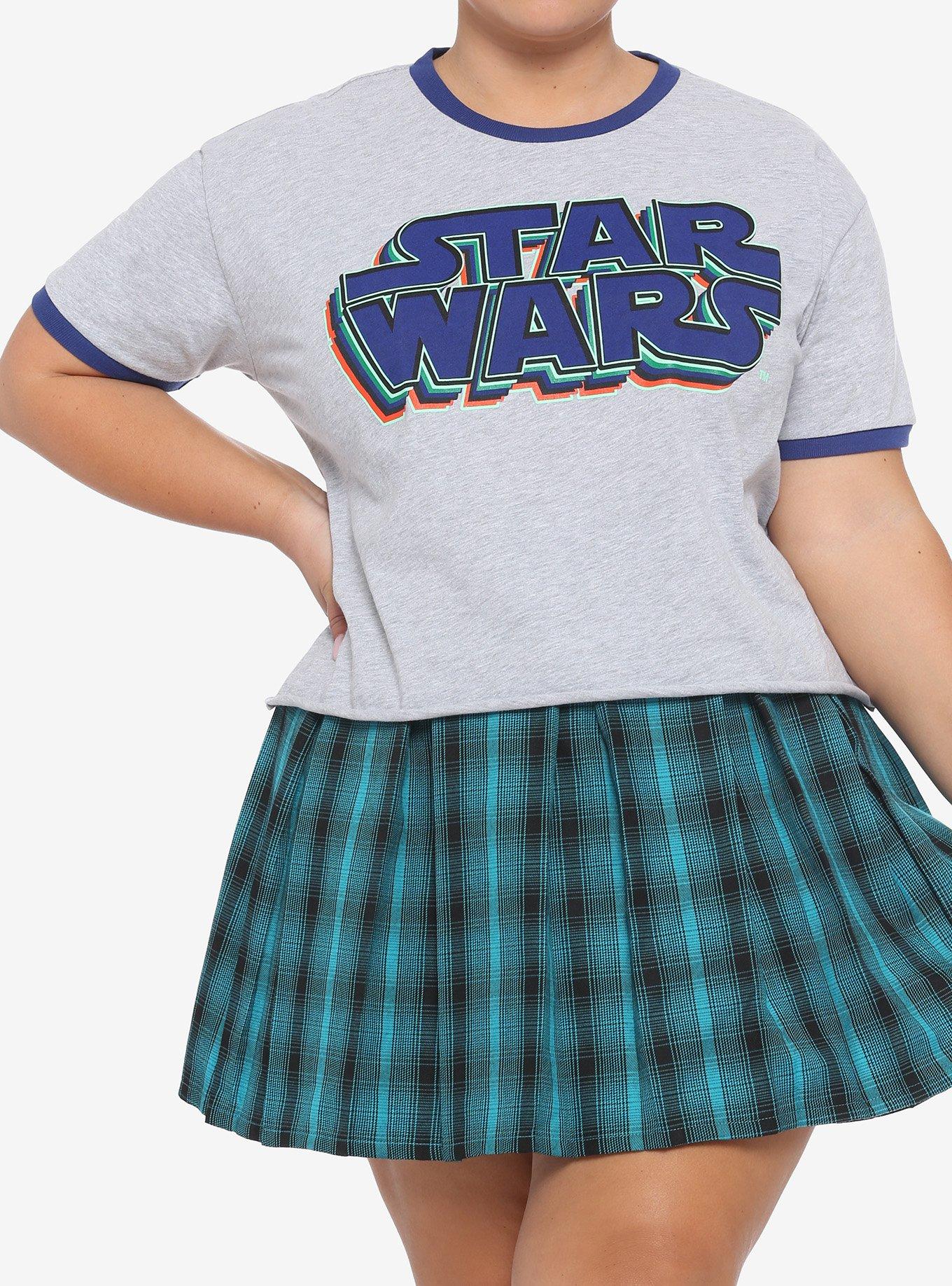 Her Universe Star Wars Neon Logo Ringer T-Shirt Plus Size Her Universe Exclusive, MULTI, hi-res