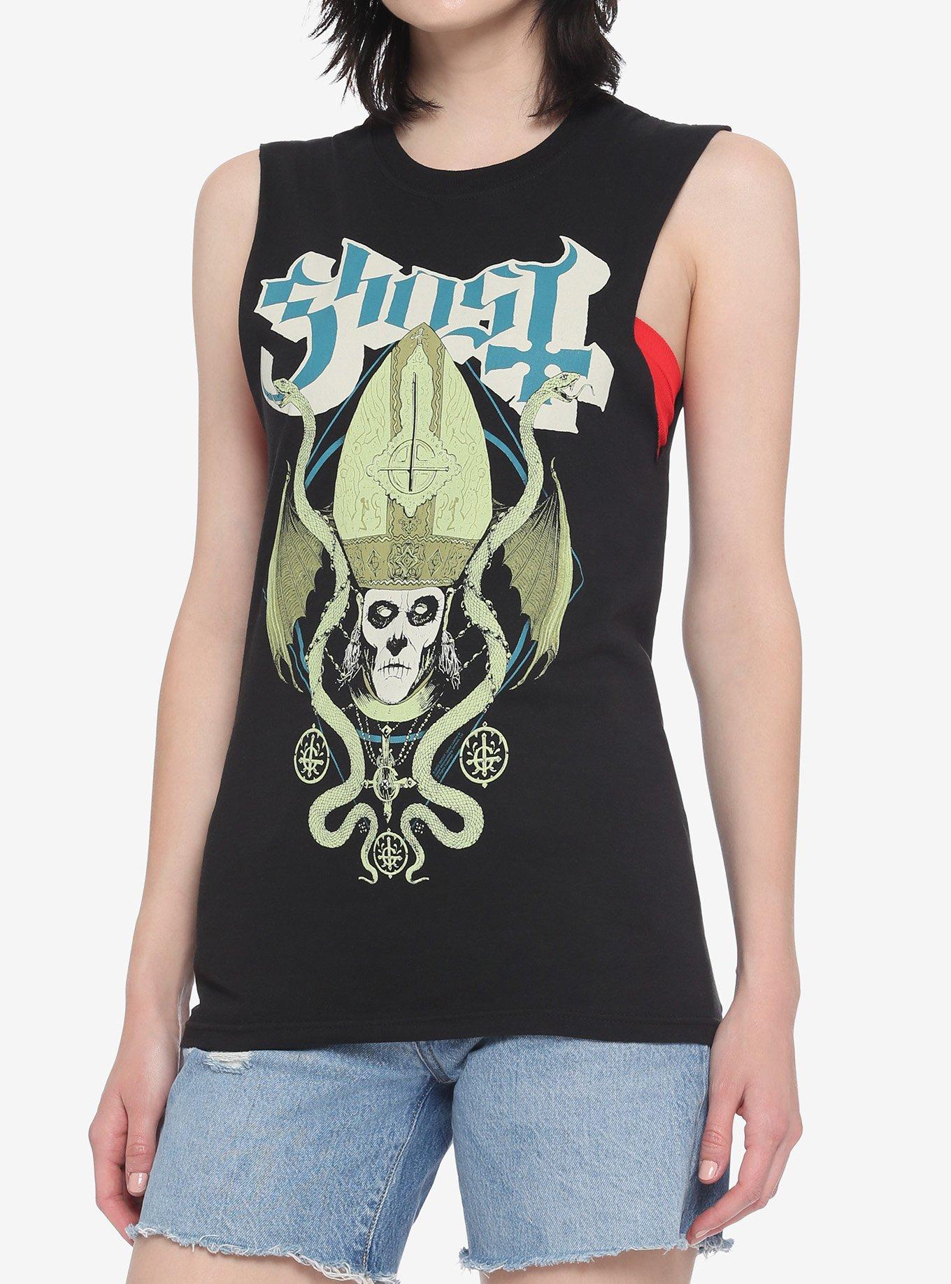 Ghost Papa Nihil Serpents Girls Muscle Top, BLACK, hi-res