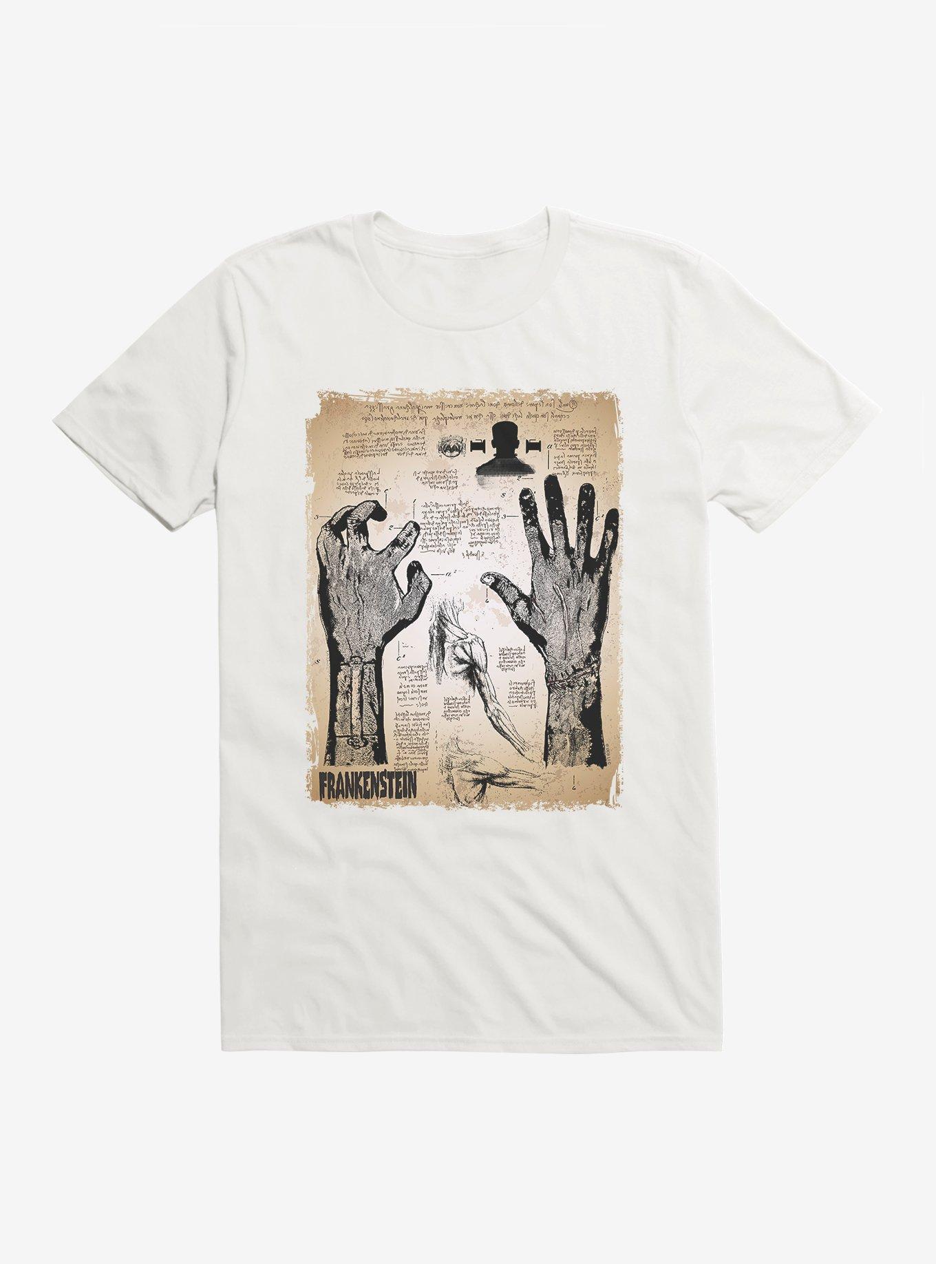 Universal Monsters Frankenstein Creation Diagram T-Shirt, WHITE, hi-res