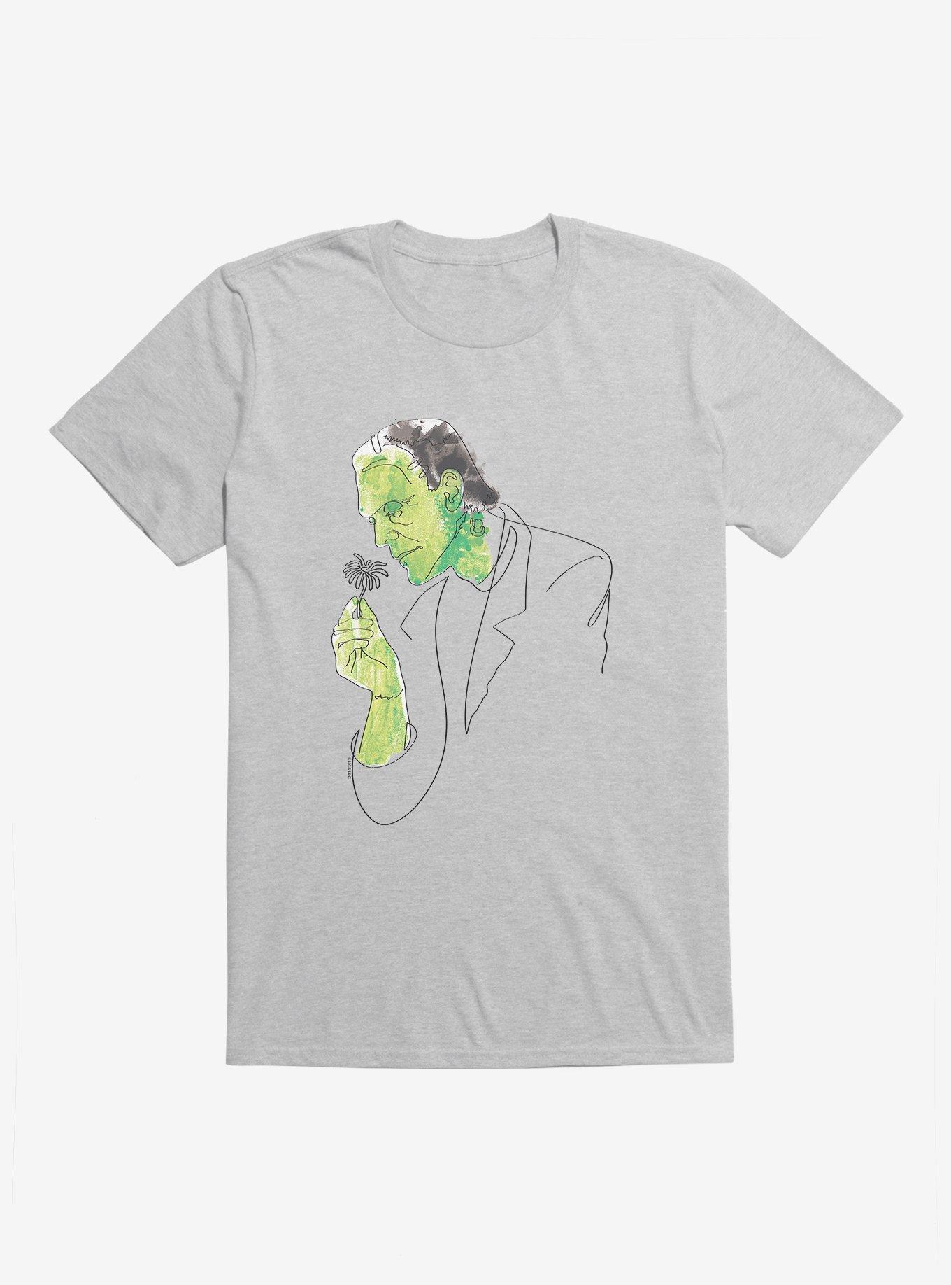 Universal Monsters Frankenstein Watercolor Portrait T-Shirt, HEATHER GREY, hi-res