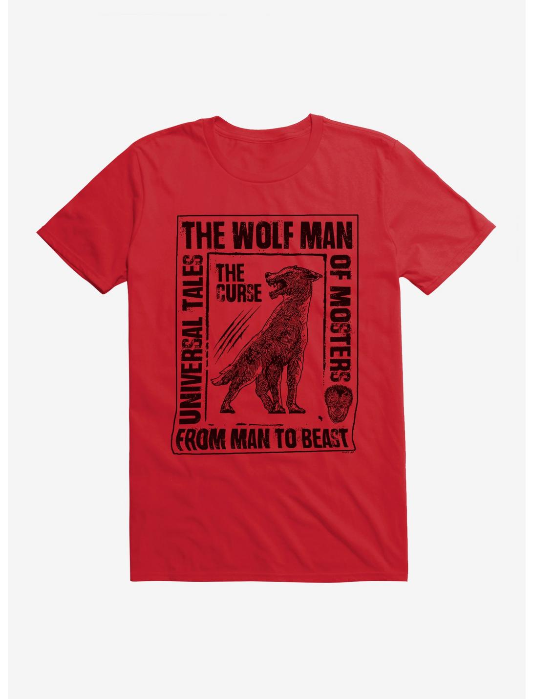 Universal Monsters The Wolf Man Tales Of The Beast T-Shirt, RED, hi-res