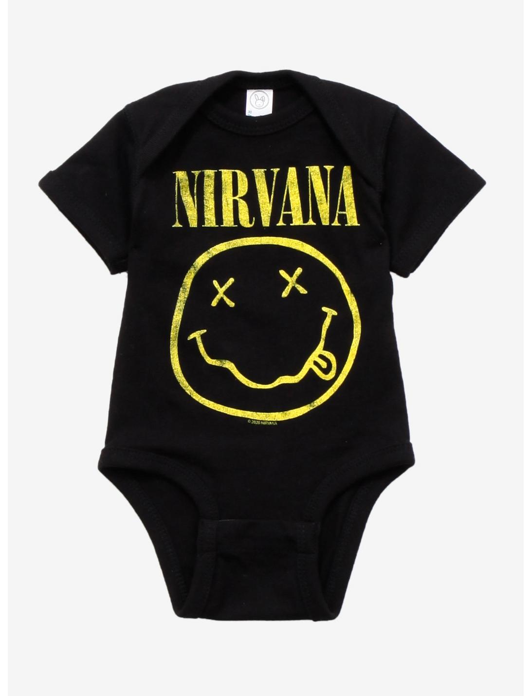 Nirvana Smile Infant Bodysuit, BLACK, hi-res