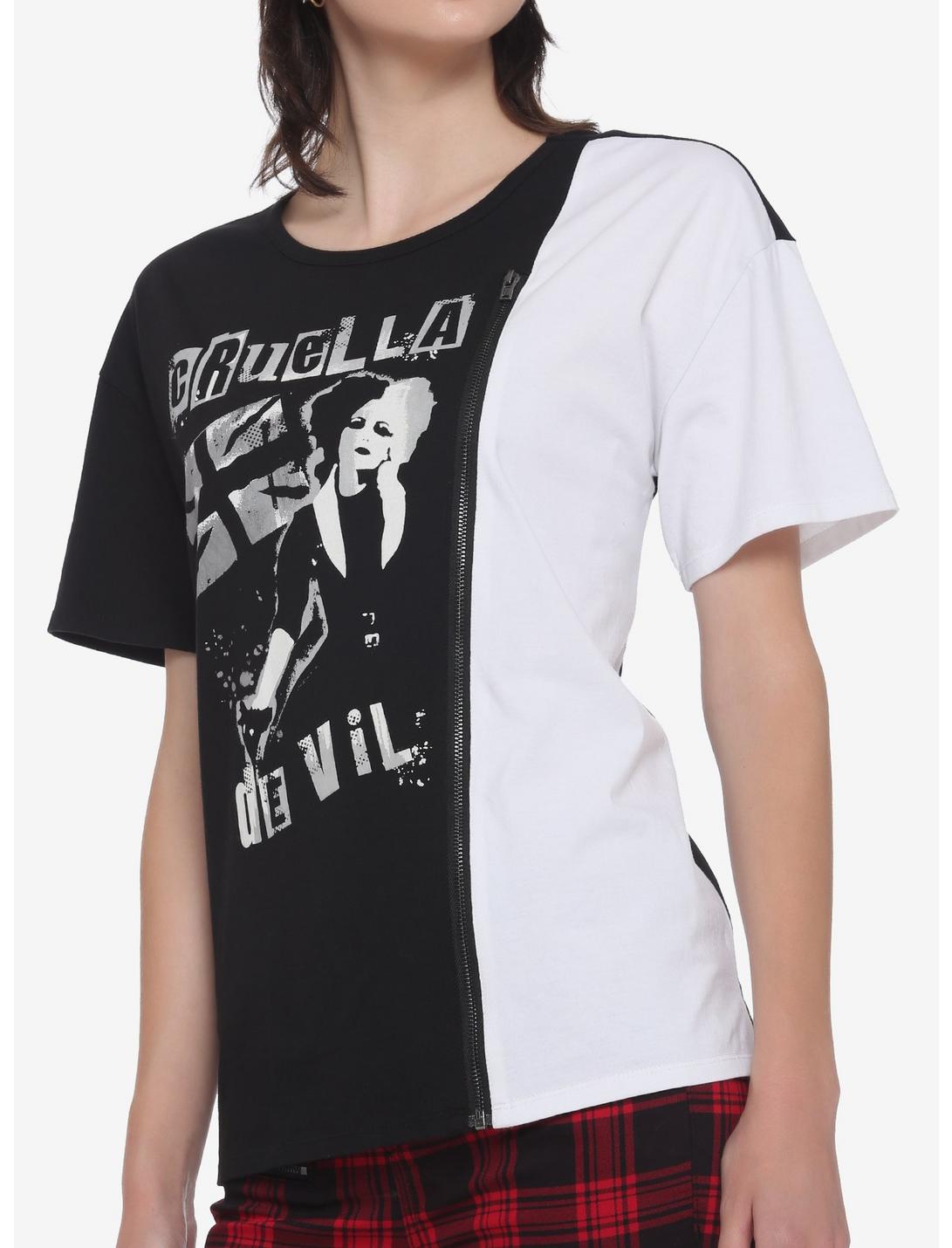 Her Universe Disney Cruella Zipper Split Girls T-Shirt, WHITE, hi-res