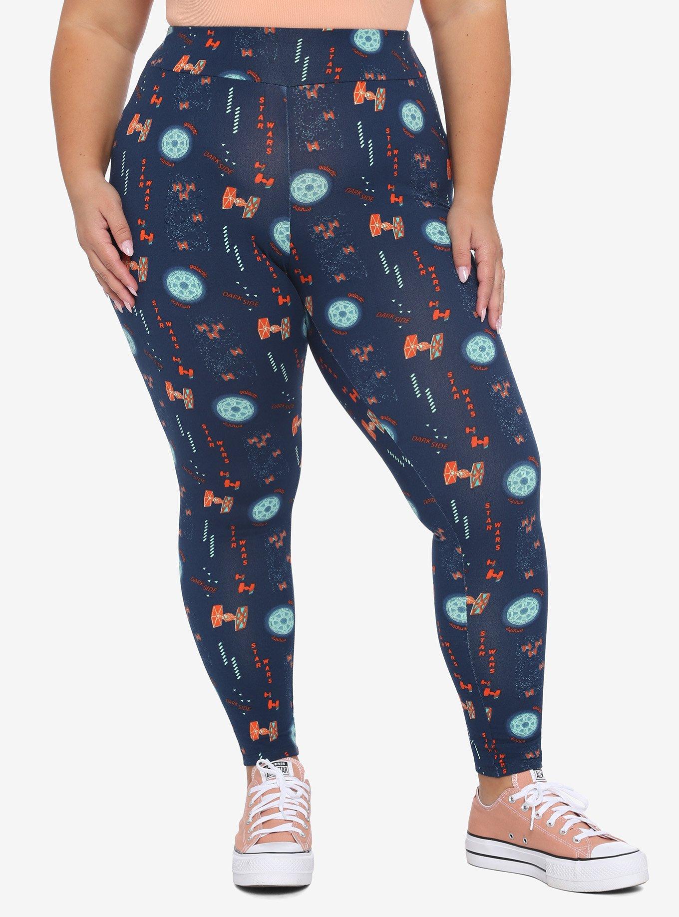 Her Universe Star Wars Dark Side Galactic Empire Neon Leggings Plus Size Her Universe Exclusive, MULTI, hi-res