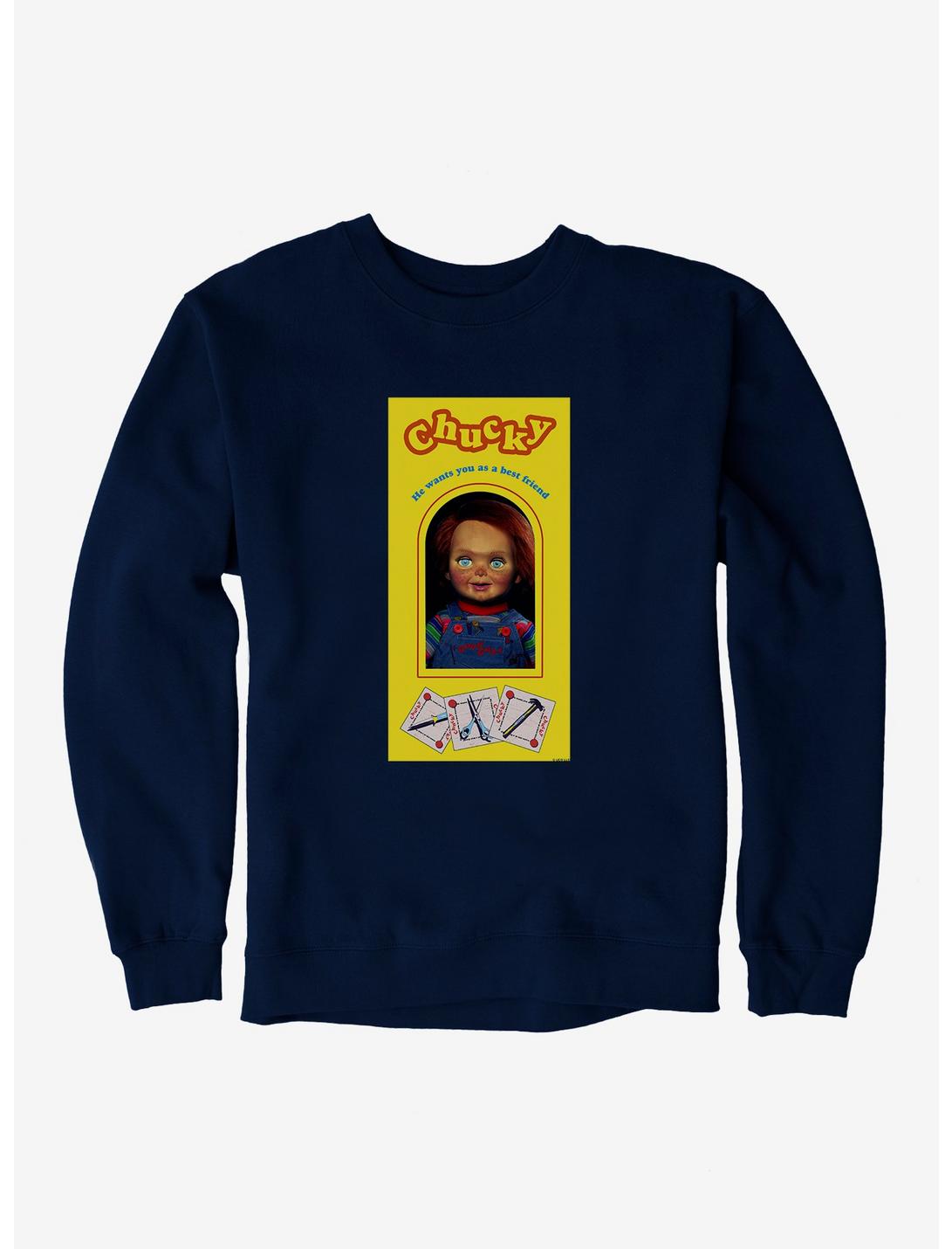 Chucky New Doll Box Sweatshirt, NAVY, hi-res