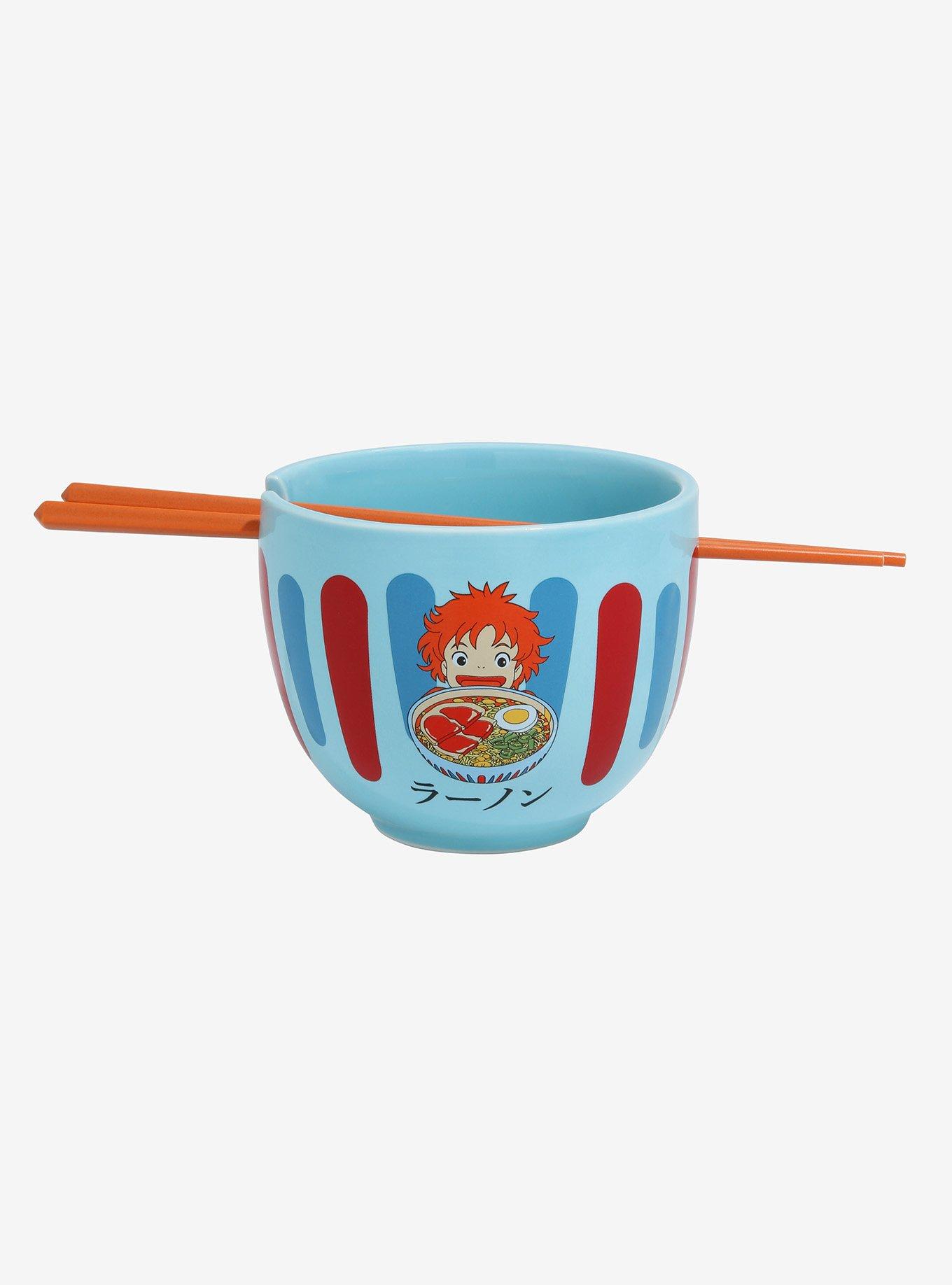 Her Universe Studio Ghibli Ponyo Katakana Ramen Bowl with Chopsticks - BoxLunch Exclusive