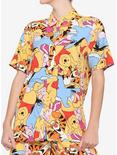 Disney Winnie The Pooh Allover Character Girls Resort Woven Button-Up, MULTI, hi-res
