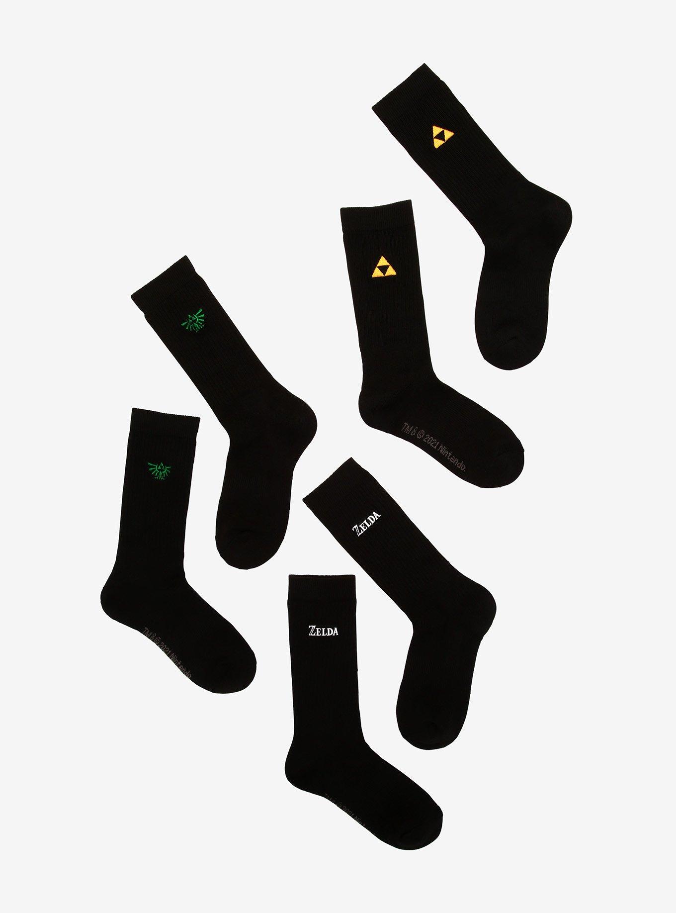 The Legend Of Zelda Icons Crew Socks 3 Pair, , hi-res