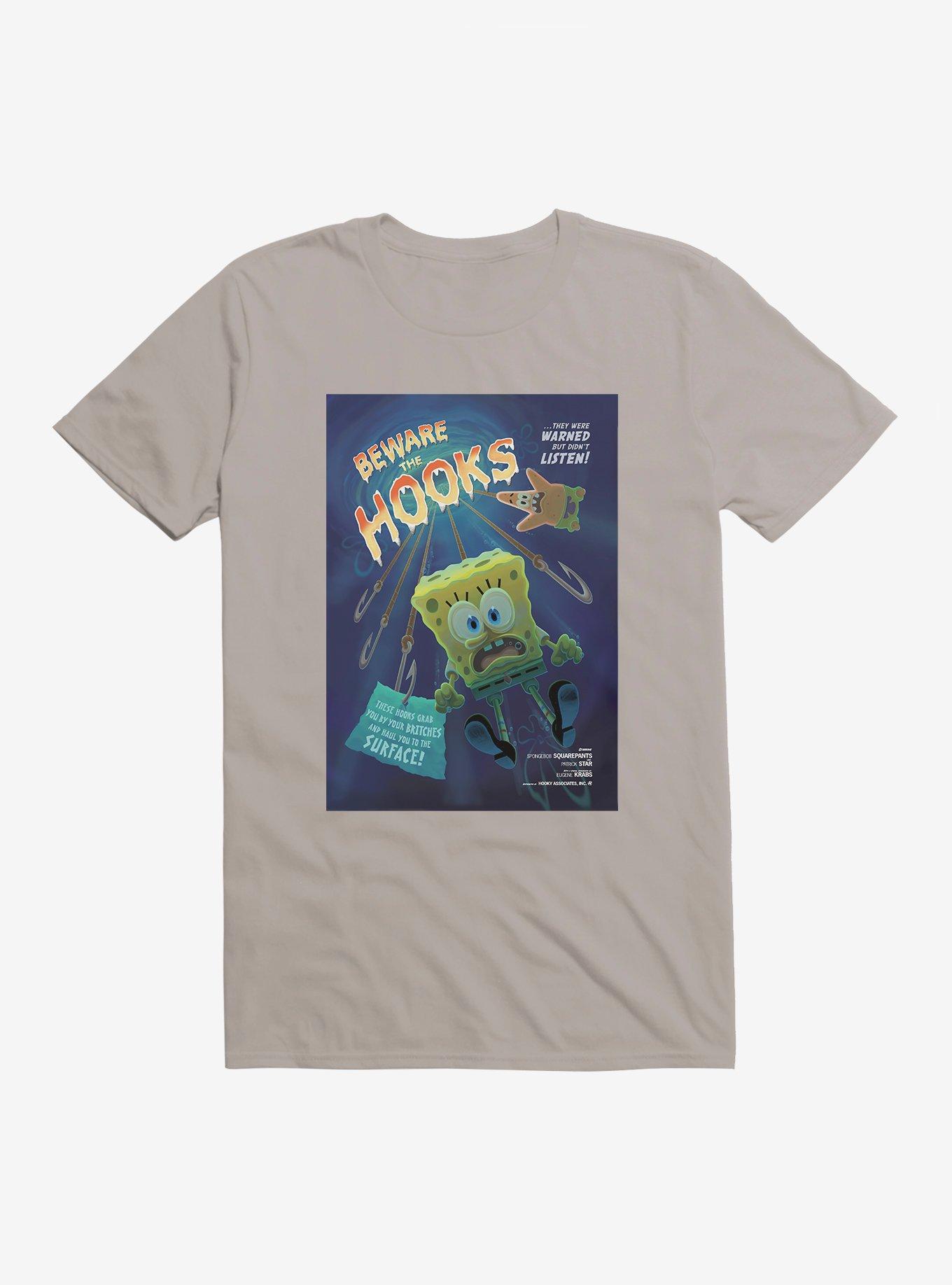 SpongeBob SquarePants Beware The Hooks T-Shirt, LIGHT GREY, hi-res