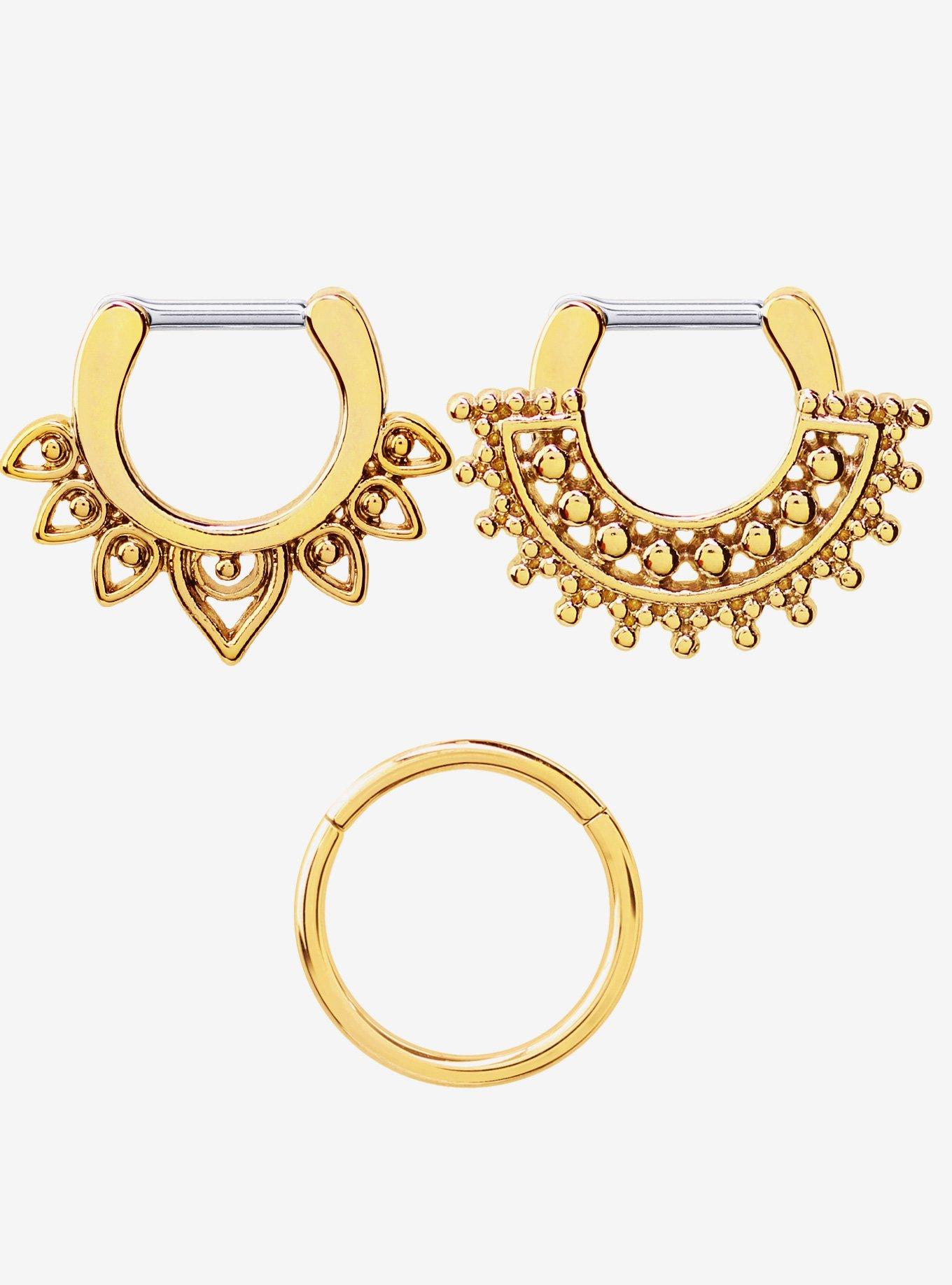 Gold Bohemian Septum 3 Pack, , hi-res