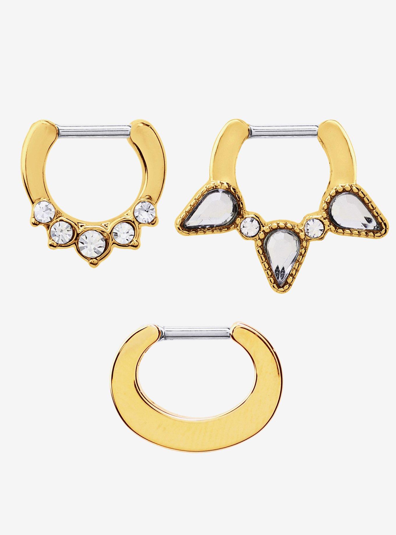 Gold Clear Septum 3 Pack, , hi-res
