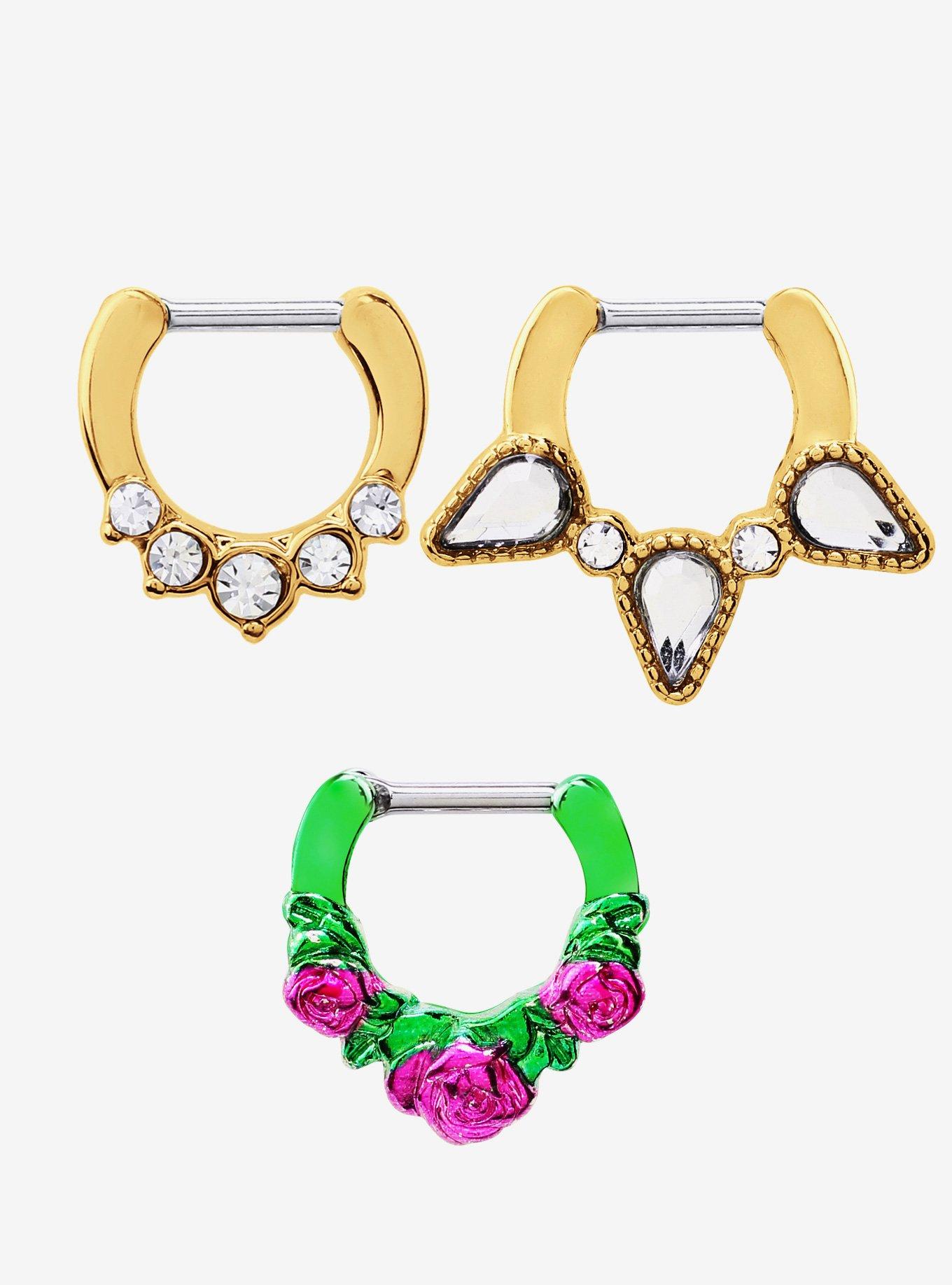 Gold Pink Green Septum 3 Pack, , hi-res