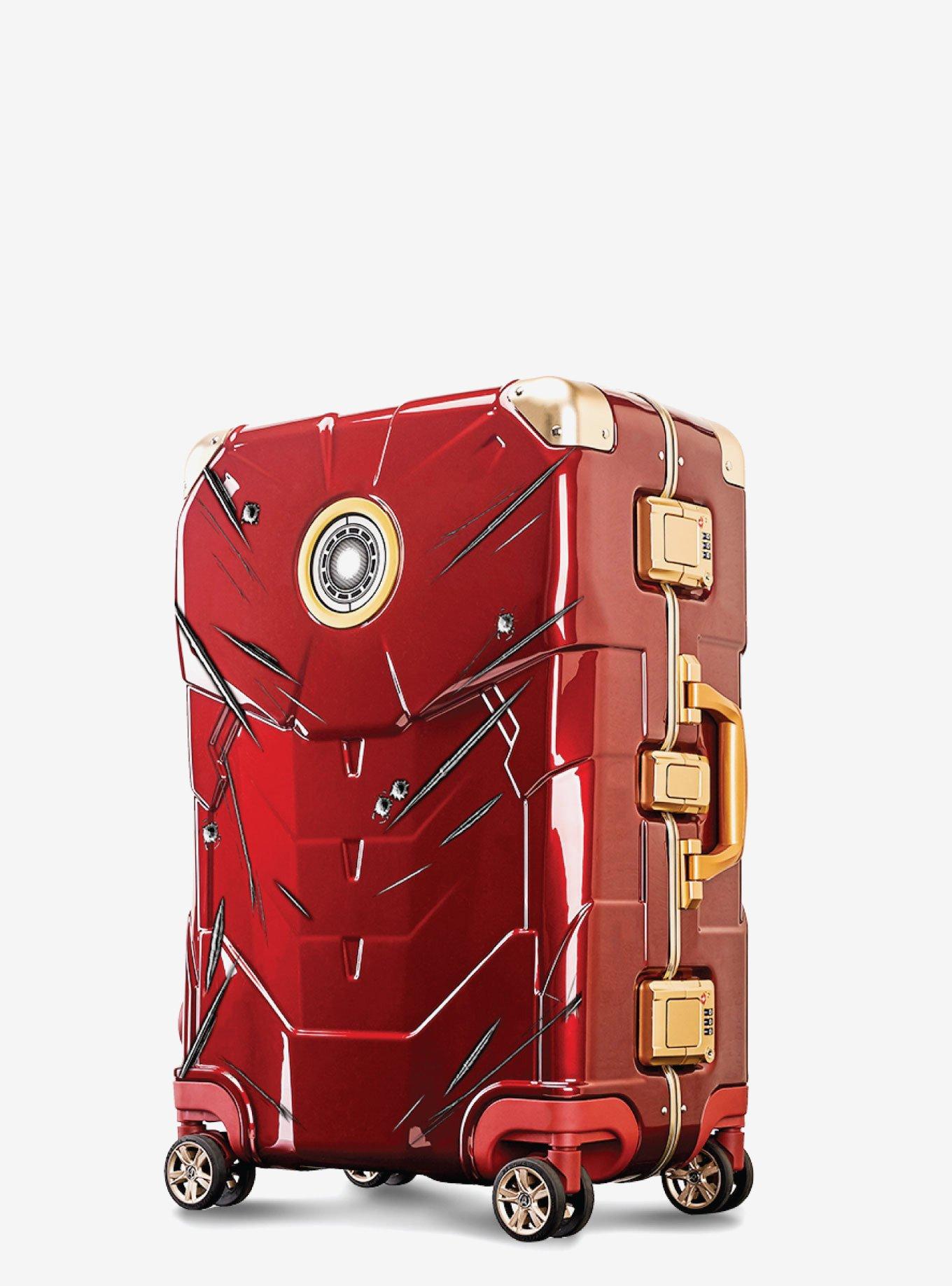 Marvel Iron Man Battle Damage Hard Sided Carry On Luggage Red, , hi-res