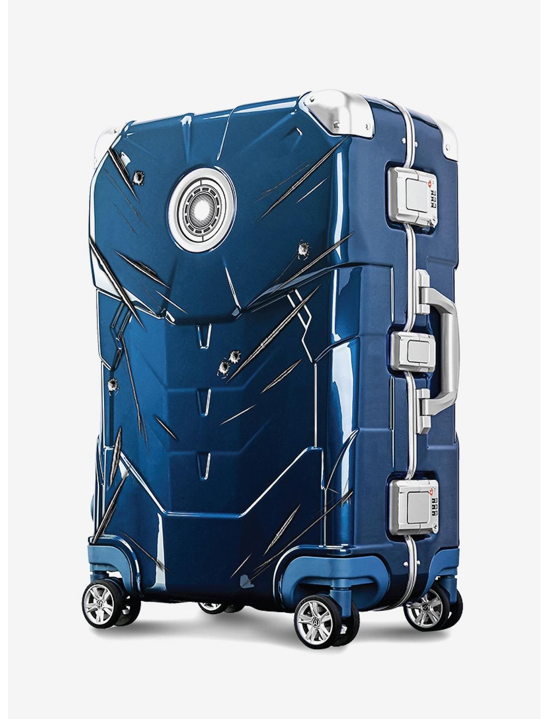 Marvel Iron Man Battle Damage Hard Sided Carry On Luggage Blue, , hi-res