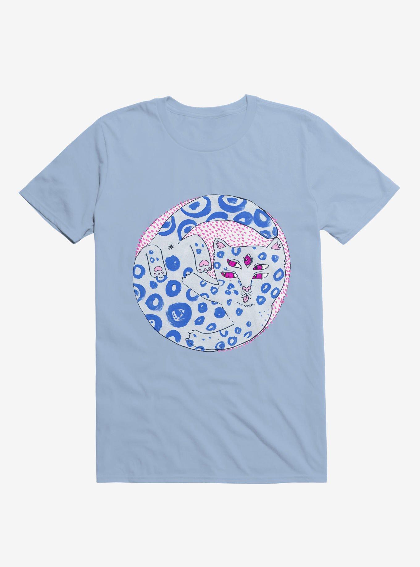 Blue Spotted Cat Bath Light Blue T-Shirt, , hi-res