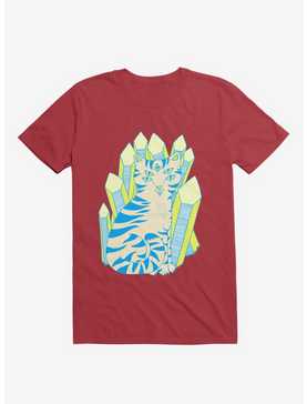 Crystal Striped Cat Red T-Shirt, , hi-res