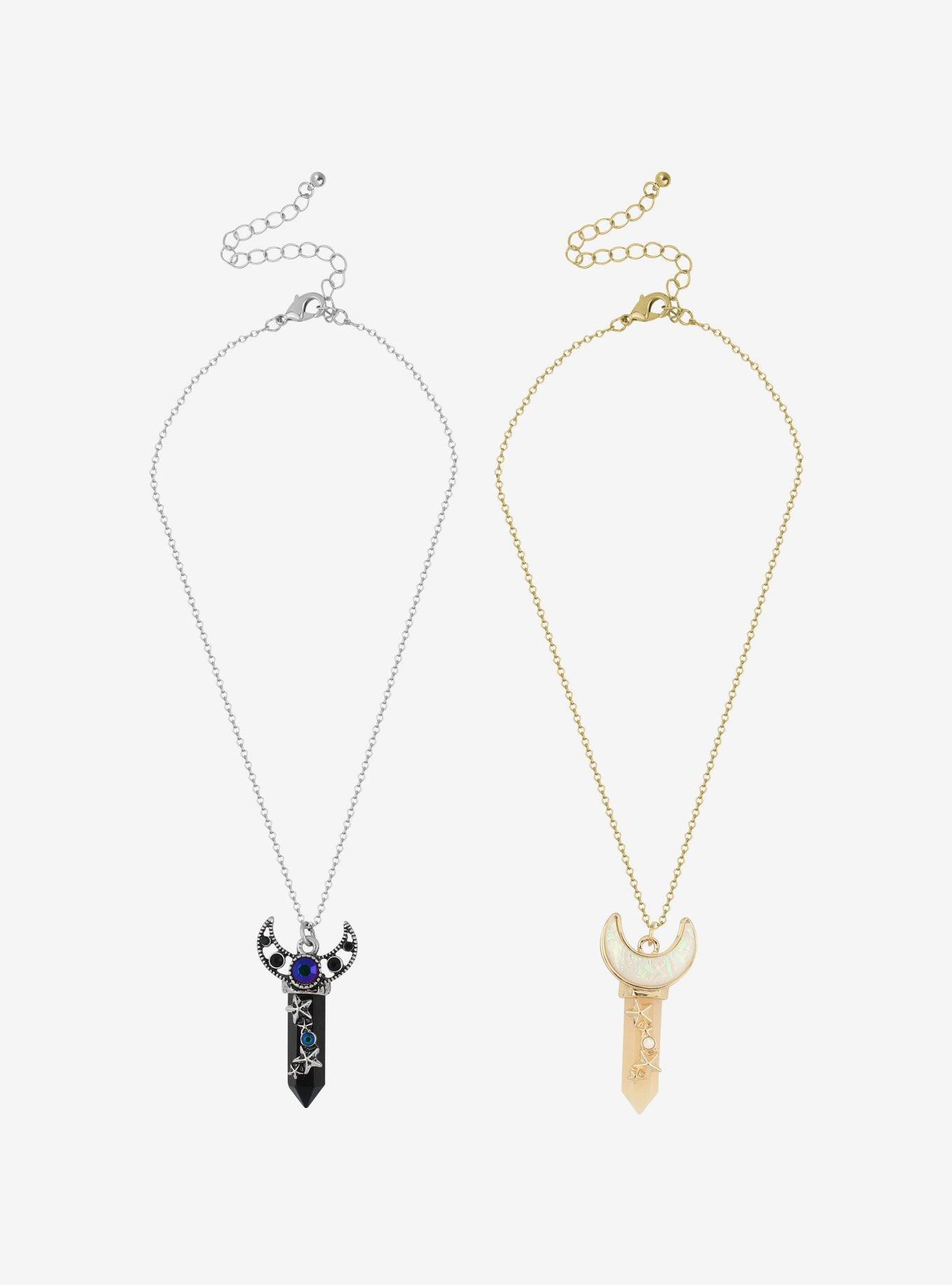 Dark & Light Crystal Best Friend Necklace Set, , hi-res