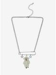 Plush Teddy Bear & Stars Safety Pin Chain Necklace, , hi-res