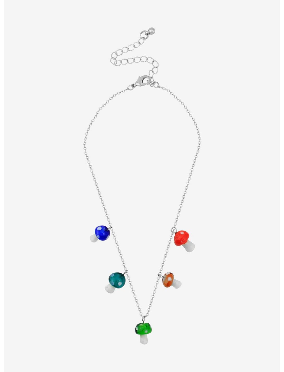 Multicolor Mushroom Charm Necklace, , hi-res
