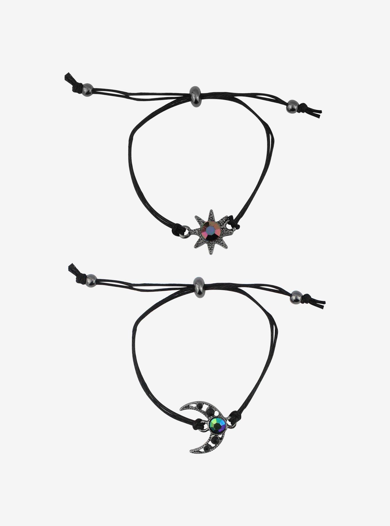 Sun & Moon CZ Best Friend Cord Bracelet Set, , hi-res