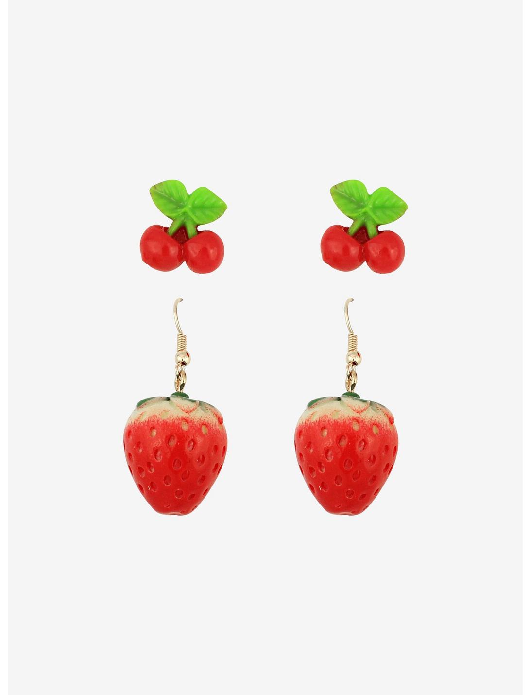 Cherry & Strawberry Earring Set, , hi-res