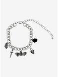 Skull Moth Dagger Charm Chain Bracelet, , hi-res