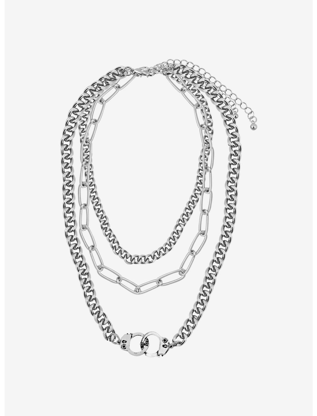 Handcuff Layered Chain Necklace, , hi-res