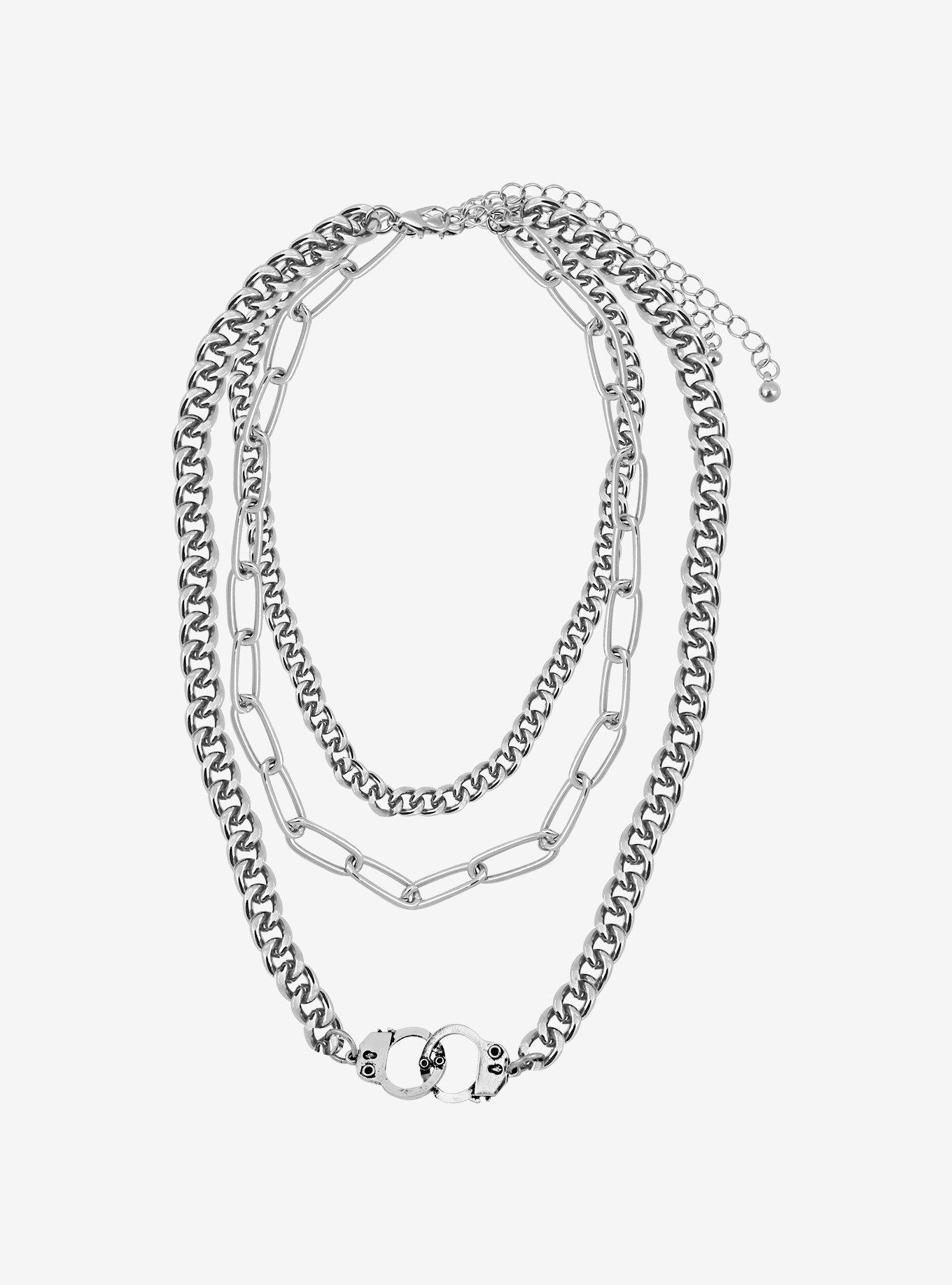 Handcuff Layered Chain Necklace, , hi-res