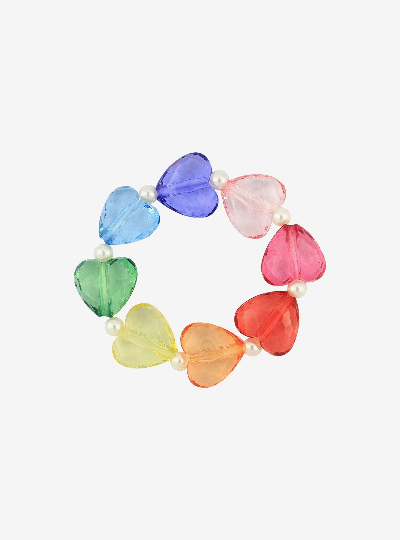 Candy Hearts Rainbow Bead Bracelet, , hi-res