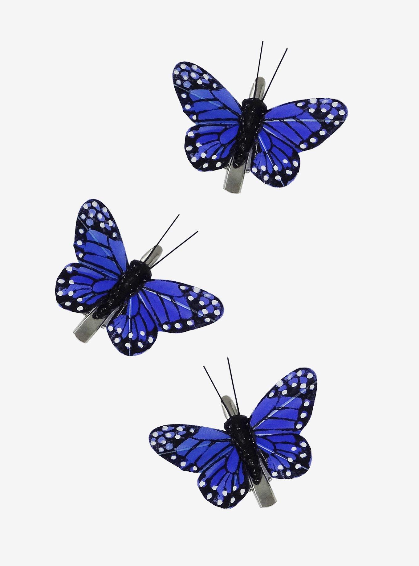 Blue Butterfly Hair Clip Set, , hi-res