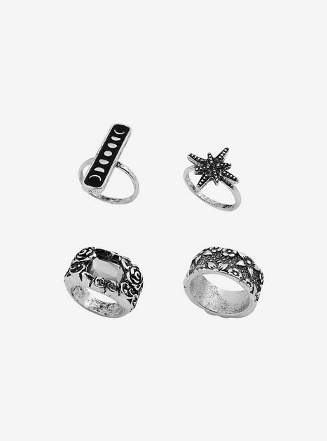 Moon Phase Floral Ring Set | Hot Topic