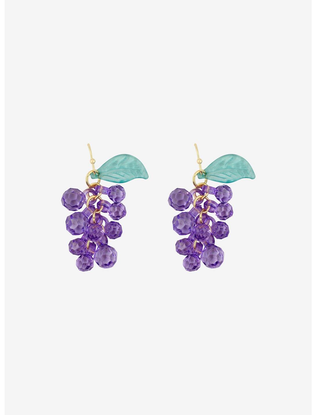 Grapes Beaded Drop Earrings, , hi-res
