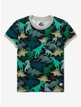 Jurassic Park Dinosaur Allover Print Toddler Ringer T-Shirt - BoxLunch Exclusive, CAMO, hi-res