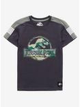 Jurassic Park Camo Logo Youth T-Shirt - BoxLunch Exclusive, BLACK, hi-res