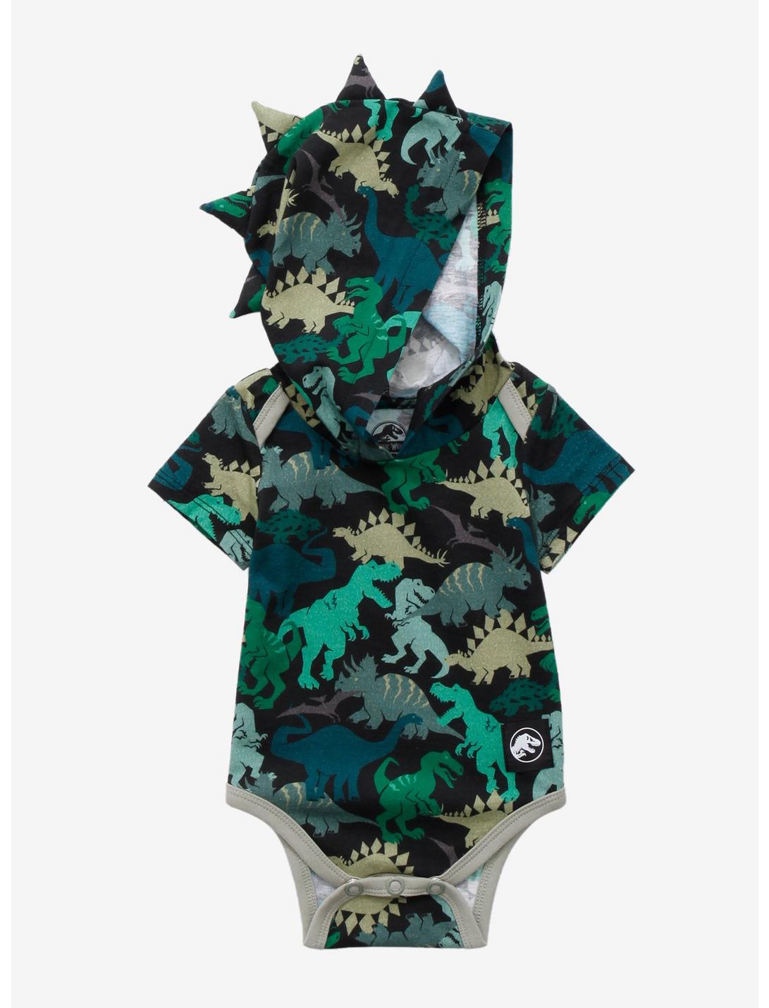 Jurassic Park Dinosaur Allover Print Infant One-Piece - BoxLunch Exclusive, CAMO, hi-res