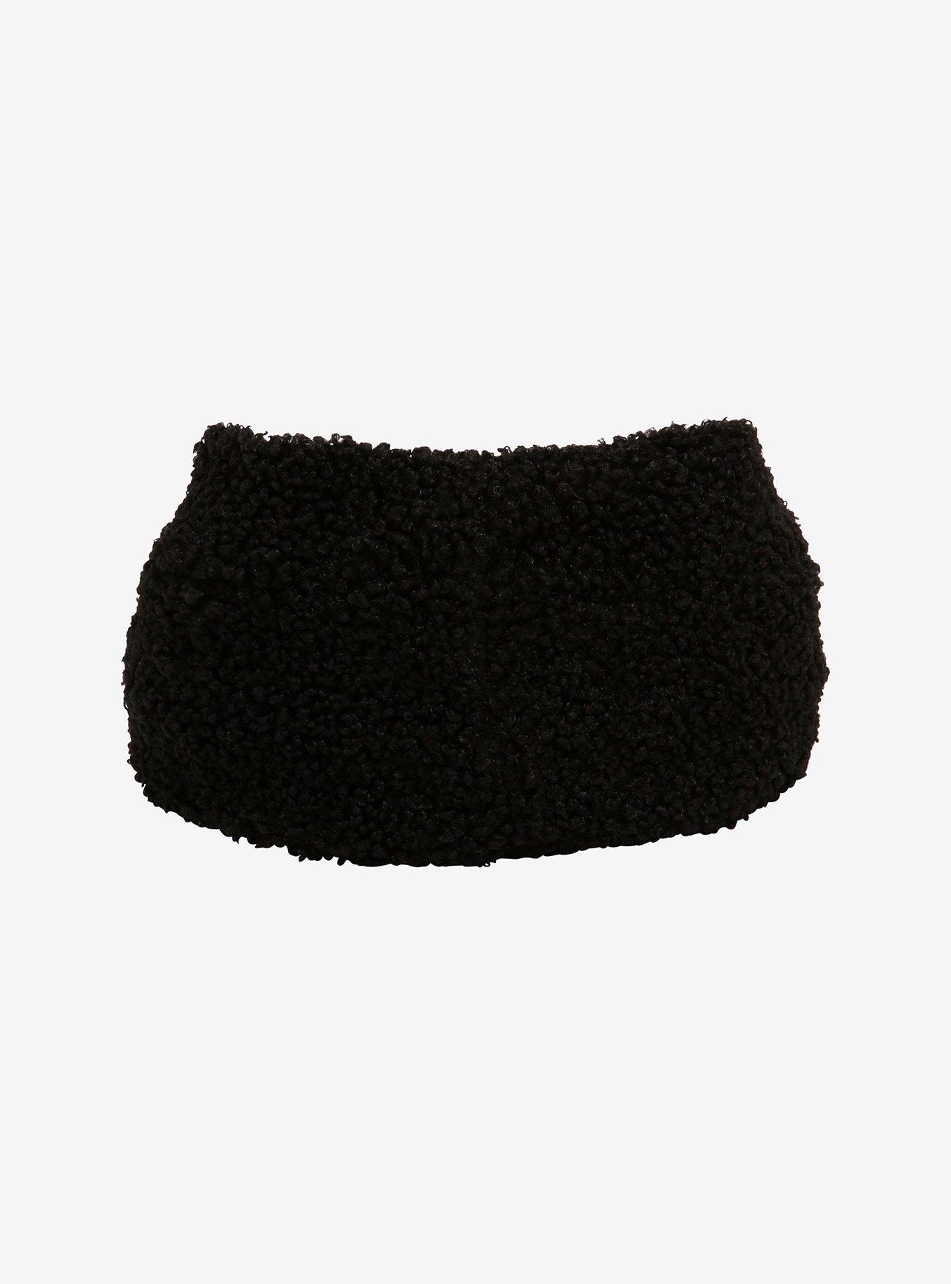 Black Fuzzy Headband, , hi-res
