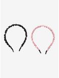 Daisy Pink & Black Fabric Headband Set, , hi-res