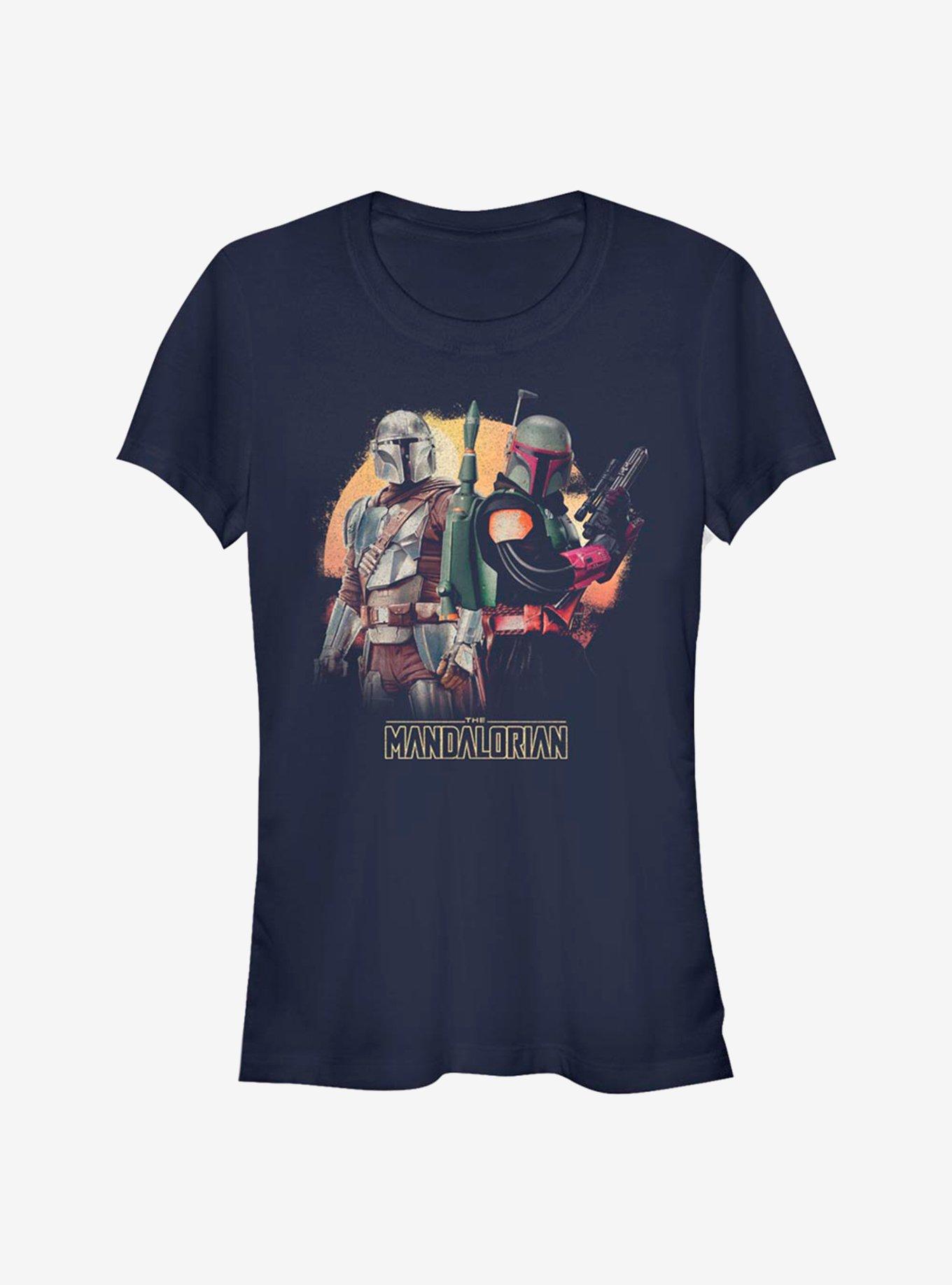 Star Wars The Mandalorian Mando And Boba Fett Duo Girls T-Shirt, NAVY, hi-res