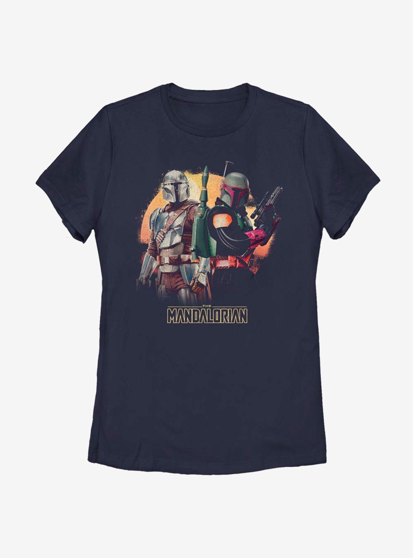 Star Wars The Mandalorian Season 2 Fett And Mando Womens T-Shirt, NAVY, hi-res view 1