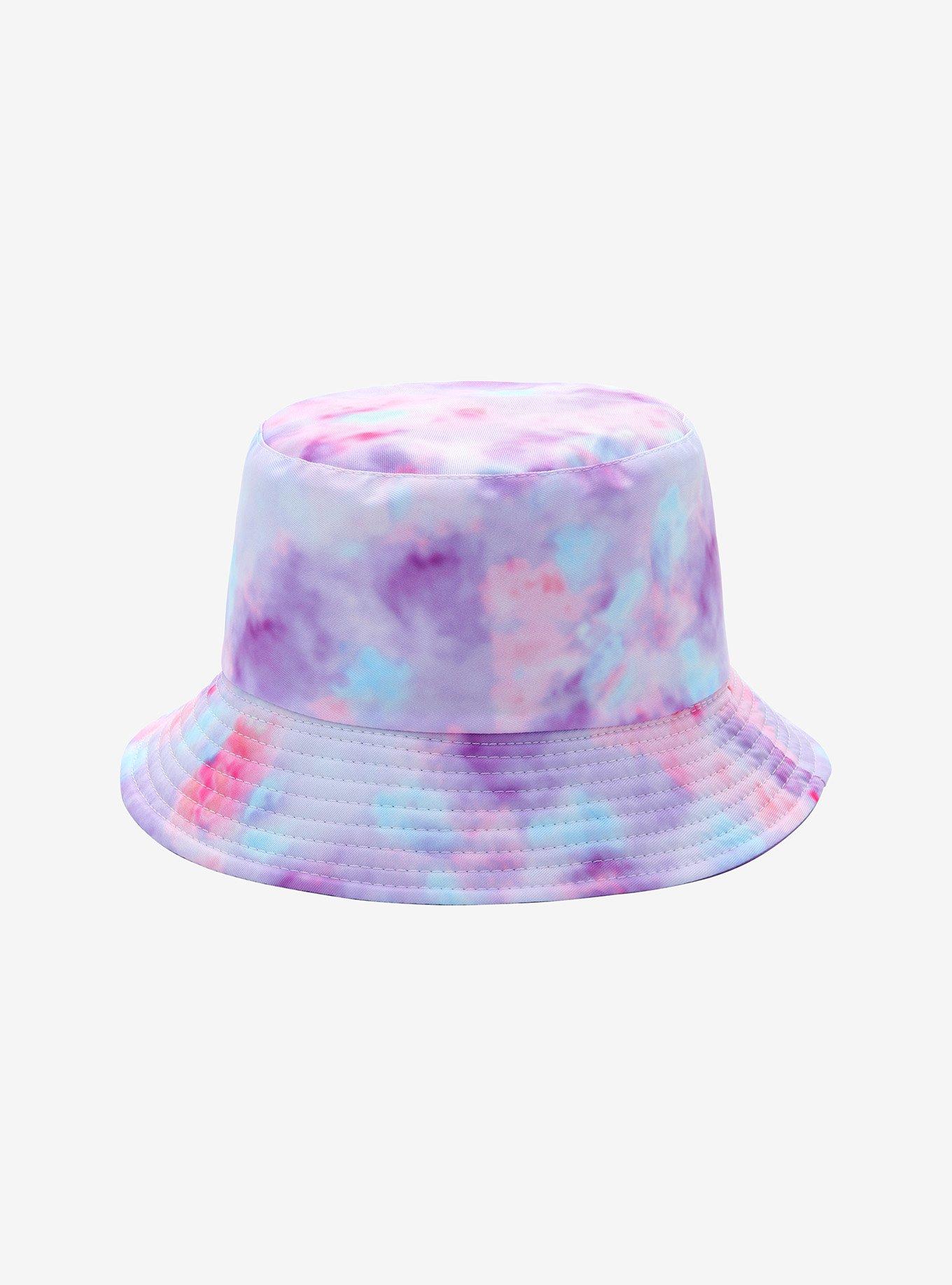 Tickled Pink Cotton Tie Dye Bucket Hat - Purple